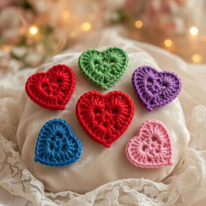 Crochet Heart Pattern PDF + Video Tutorial – Granny Heart Coaster, Valentine Motif DIY