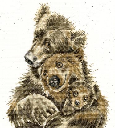 Bothy Threads Bear Hugs by Hannah Dale Cross Stitch Kit - 26 x 29cm