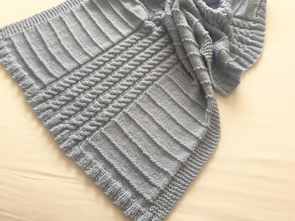 Cables & Stripes Baby Blanket