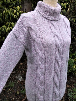 Easy Fit, Easy Knit Cabled Sweater