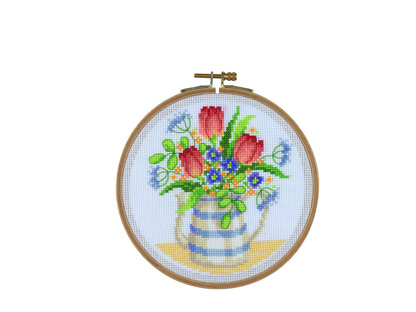 Creative World of Crafts French Tulips Cross Stitch Kit (15.5cm)