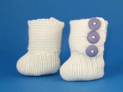 Baby All Rib 3 Button Booties (Bootees)