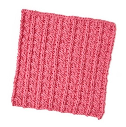 Sailor's Rib Stitch Washcloth in Red Heart Scrubby Smoothie - LM5934 - Downloadable PDF