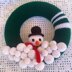 Crochet Christmas wreath with snowman pattern