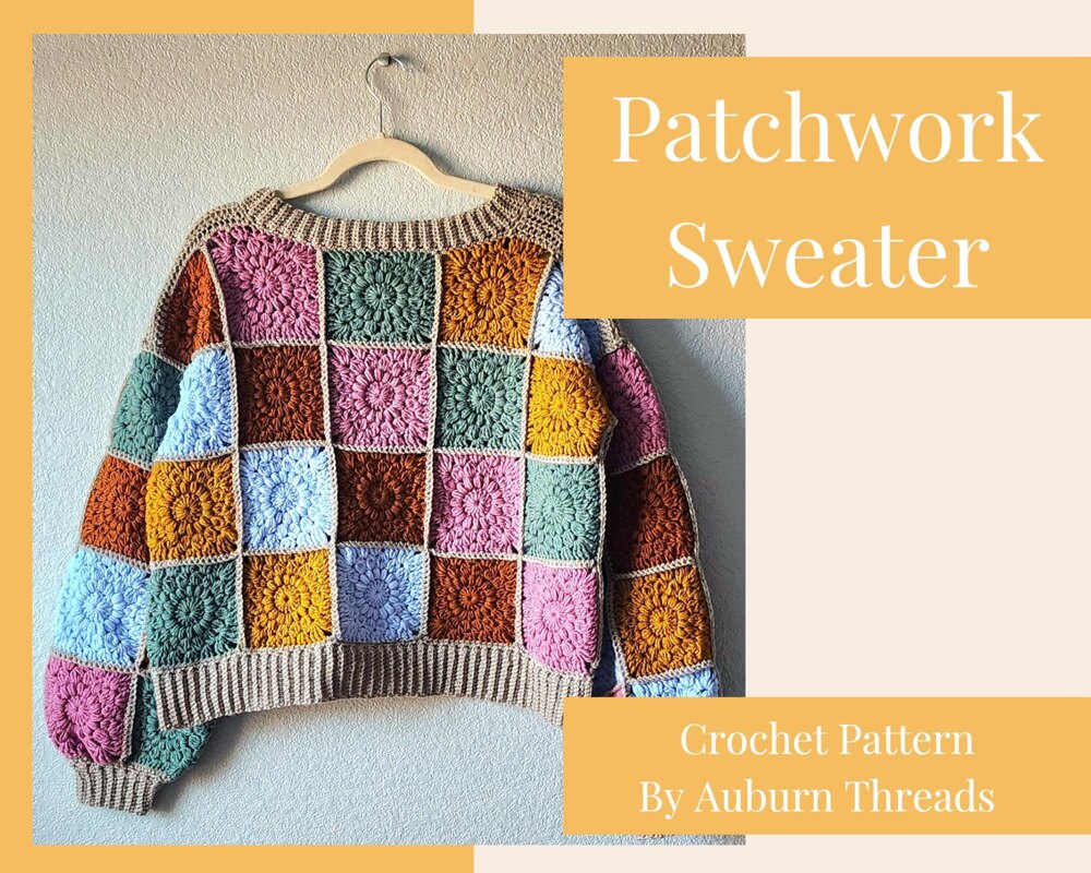 Patchwork Sweater Crochet pattern by Auburn Threads