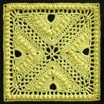Bee Hives and Clover Afghan Block
