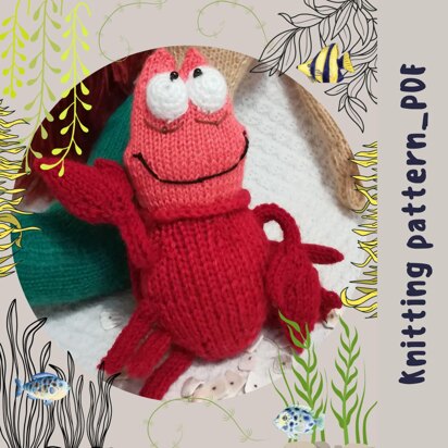 Toy knitting pattern Sebastian crab