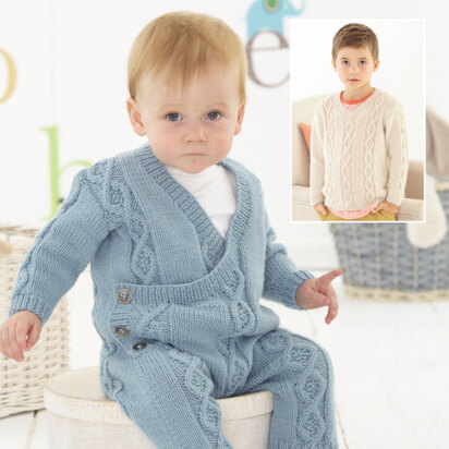 Onesie and Sweater in Sirdar Snuggly DK - 4750 - Downloadable PDF