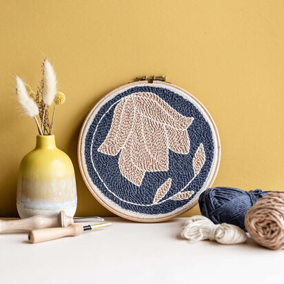 Whole Punching Autumn Hoop Punch Needle Kit - 7in Hoop