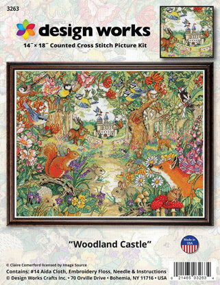 Design Works Castle in the Clearing Cross Stitch Kit - 35.5cm x 46cm
