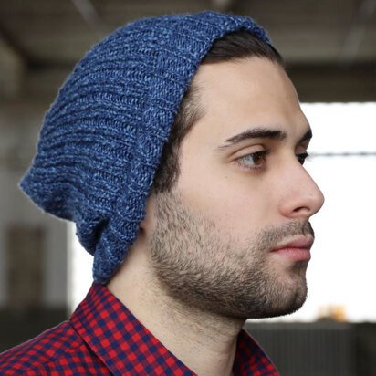 Ribbed Hat in Plymouth Yarn Merino Textura - f734