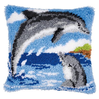 Vervaco ~ Latch Hook Rug / Wall Hanging Kit ~ Dolphins in Tropical