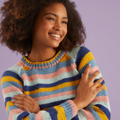 Chunky Pots Sweater - Free Jumper Knitting Pattern for Women in Paintbox Yarns Chunky Pots by Paintbox Yarns