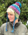 Earflap Hat in Plymouth Yarn Mega Cakes - F861 - Downloadable PDF