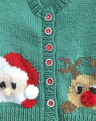 P107 Father Christmas and Rudolph Cardigans