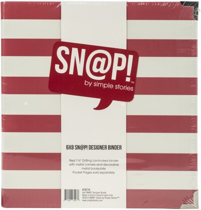 Simple Stories Sn@p! Designer Binder 6"X8" - Red Stripe