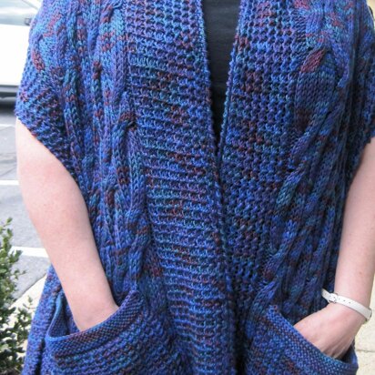 Warm Tahoe Pocket Shawl