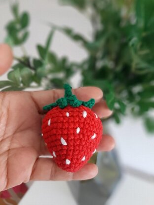 Strawberry with flower and leaf