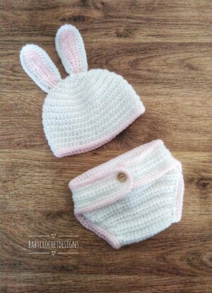 Easter Bunny Hat and Diaper cover