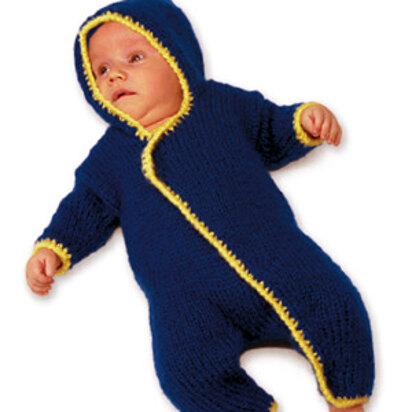 Knitted Baby Onesy in Lion Brand Jiffy - 1103AD