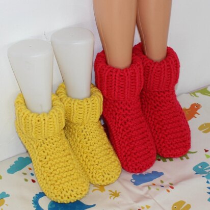 Ladies Super Chunky Slipper Boots Circular - knitting pattern