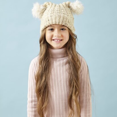 Children's Hats in King Cole Fashion Aran & Luxury Fur - 5100 - Leaflet - knitting pattern