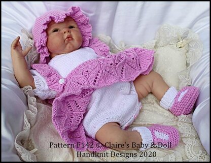 Frilled Skirt all in one Romper Set 16-22” doll/preemie-3m+ baby