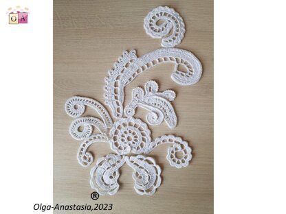 White composition of antique crochet motifs