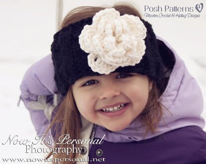 Knit Headband With Flower Knitting Pattern PDF 229