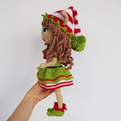 Crochet doll pattern amigurumi Astrid, Amigurumi doll base, Christmas Elf doll pattern (English, Deutsch, Français)