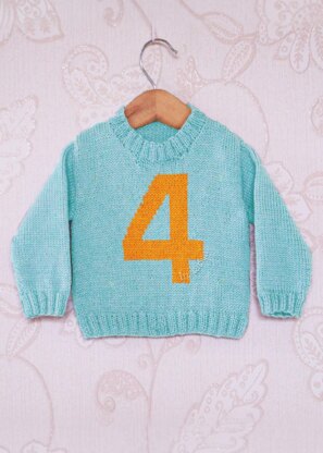Intarsia - Number 4 Chart - Childrens Sweater