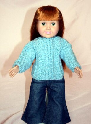 Weekend Casual Sweaters -  Knitting Patterns fit American Girl and other 18-Inch Dolls