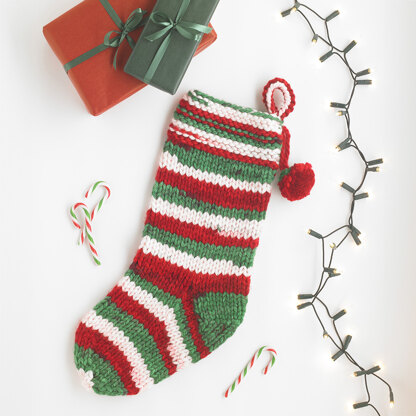 Christmas Stocking - Free Knitting Pattern for Christmas in Paintbox Yarns Christmas Project by Paintbox Yarns