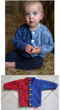 Side by Side Baby Cardigan in Plymouth Jelli Beenz - F578