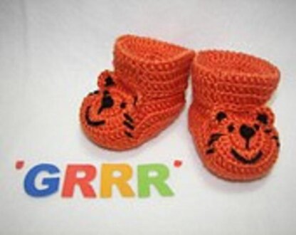 Tiger Baby Booties