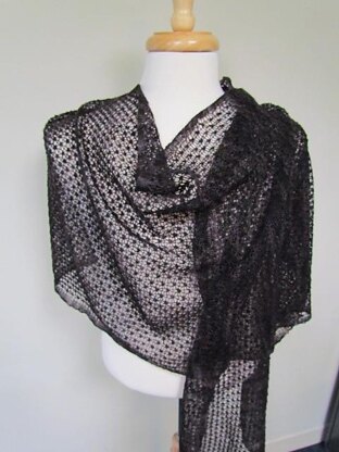Pebbly Mesh Lace Wrap & Scarf