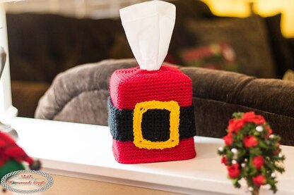 Santa Belt Tissue Box Cover