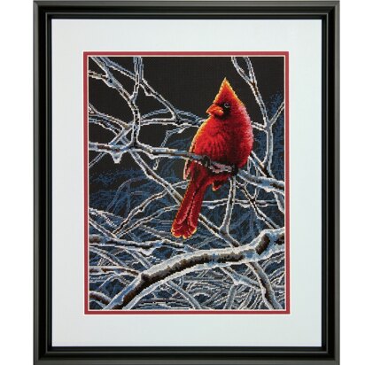 Dimensions Counted Cross Stitch Kit: Ice Cardinal - 27.9 x 35.5 cm