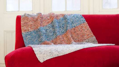 Garter Stripe Throw in Plymouth Coffee Beenz - F566