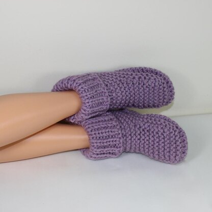 Rib Cuff Super Chunky Slipper Boots