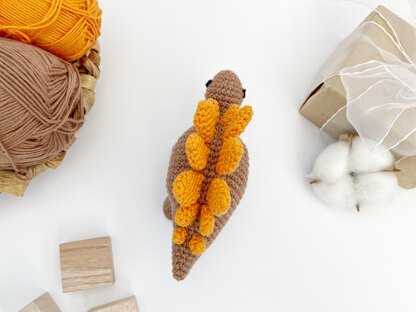 Crochet dinosaur toy Stegosaurus amigurumi crochet pattern