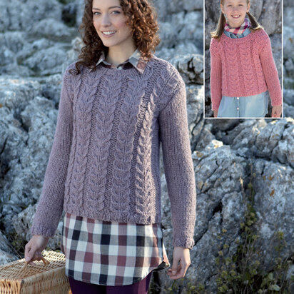 Cable Knit Sweater in Sirdar Big Bamboo