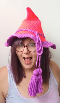 Unconventional crochet witch hat