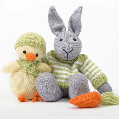 Easter Bunny and Chick in Deramores Studio Baby Soft DK Acrylic - Downloadable PDF