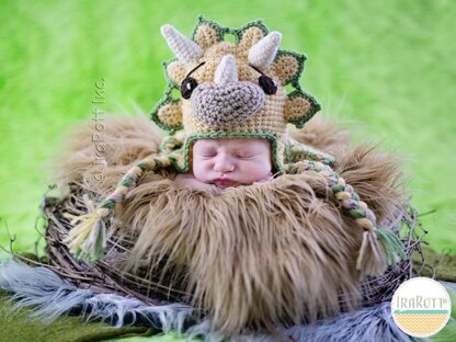 Cera Tops The Triceratops Dino Baby Hat and Cocoon Set