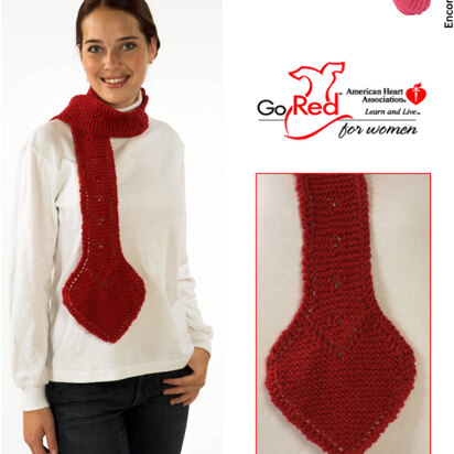 Go Red Heart Scarf in Plymouth Encore Worsted - F139