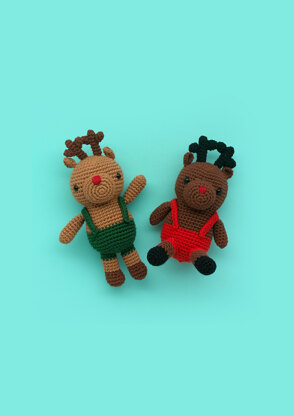 Rudolph the Reindeer - Free Toy Crochet Pattern For Christmas in Paintbox Yarns Cotton Aran by Paintbox Yarns