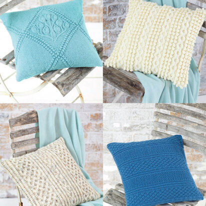 Knitted Cushion Covers in Hayfield Aran with Wool 100g - 7260 - Downloadable PDF