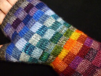 Mosaic Happy Fingerless Gloves