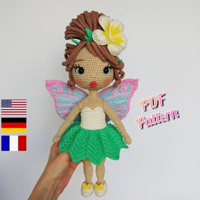 Crochet amigurumi doll pattern Astrid, Fairy crochet doll, Amigurumi doll base (English, Deutsch, Français)